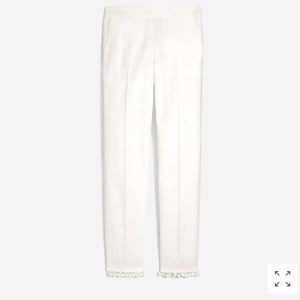 J Crew pom pom pant - white - linen / cotton
